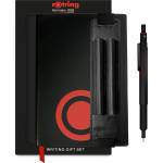rOtring 600 Mechanical Pencil Gift Set with Pen Case & Notebook | Full Metal Body Fine Point Pencil | Black | Non-Slip Knurled Grip and Hexagonal Barrel - 2224710 (2224710)