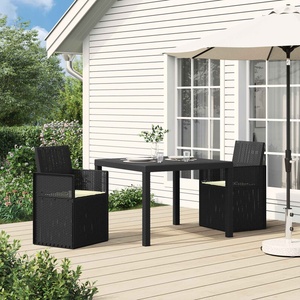vidaXL Градински Dining Столове 2 бр. Антрацит и кремаво ПП (899981)