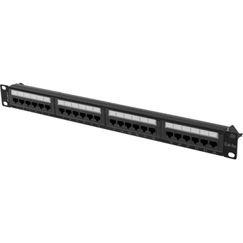 Lanberg patch panel 24 port 1U 19" CAT. 6a utp black (PPUA-1024-B)