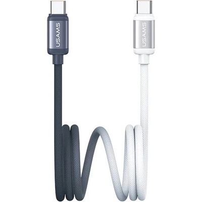 USAMS BICOLOR кабел за данни Type-C - Type-C, 120cm, ЧЕРНО/БЕЛО SJ756USB01 (SJ756USB01)