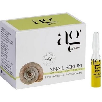 AG PHARM Интензивен серум за лице MY BEST FACE , с екстракт от охлюв, AG Pharm Snail Serum Elasticity & Revilitasation 1amp x 2ml