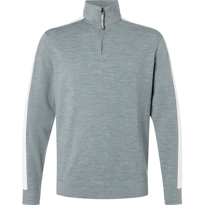 super. natural Мъжки вълнен пуловер super. natural Colorado Zip Turtleneck Jumper - Cashmere Grey Melange / Fresh White (005-6222-0212)