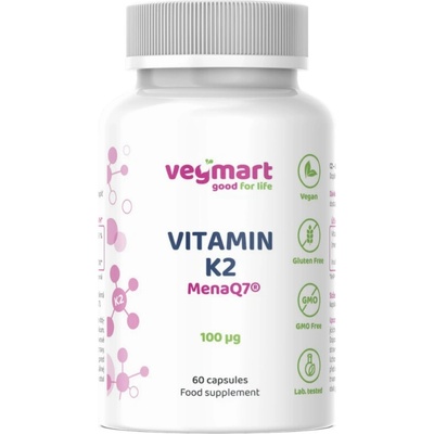 Vegmart MenaQ7 Vitamín K2 MK-7 100 μg 60 kapsúl
