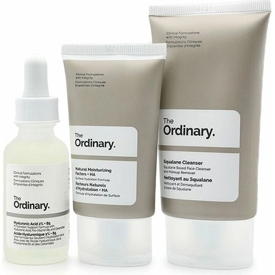 The Ordinary The Daily Set Squalane Cleanser odličovač s hydratačným účinkom 50 ml + Natural Moisturizing Factors + HA hydratačný krém na tvár 30 ml + Hyaluronic Acid 2% + B5 hydratačné sérum s cerami