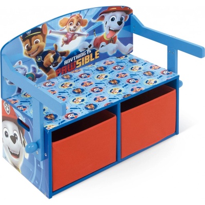 Arditex detský drevený nábytok 3v1 Paw Patrol lavička box na hračky stolík PW12898