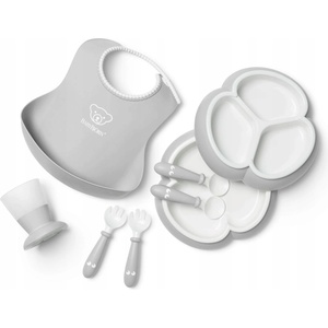 BabyBjörn Комплект за хранене BabyBjorn - 8 части, Grey (0907-077004)
