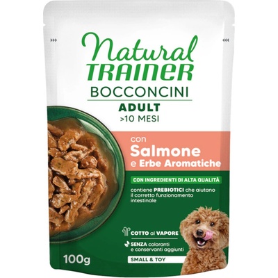 Natural Trainer Bocconcini Adult Small & Toy kousky v omáčce losos 6 x 100 g