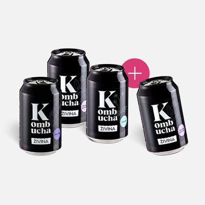 Živina Kombucha bazalka posvátná, levandule, jasmín 4 x 330 ml