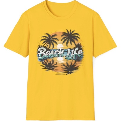 Plážové tričko s potiskem Beach Life unisex Softstyle Daisy