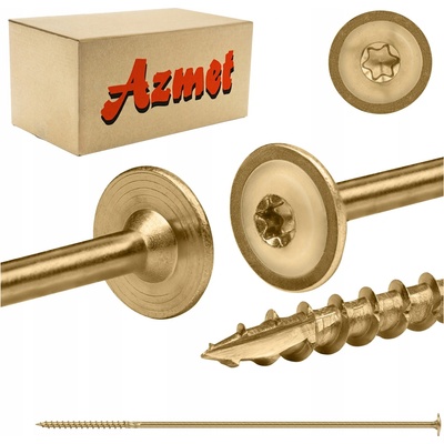 Tesařské vruty do dřeva 8x360 mm TORX talířové 50 ks Azmet WCT-08360