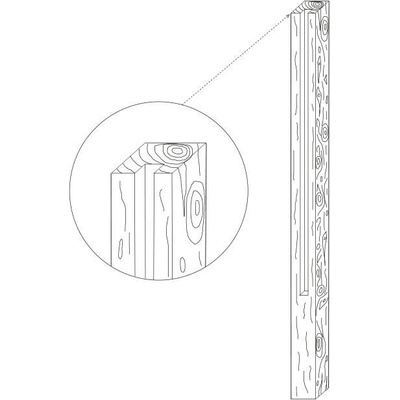 Ferobet Sloupek plotový 2 m 160×160×2780 mm koncový natur reliéfní staré dřevo (12)