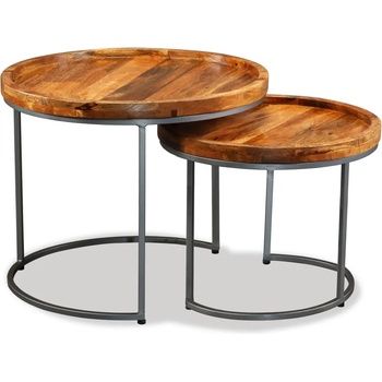 Image 1 of vidaXL Комплект от 2 масички, мангово дърво масив (244585)