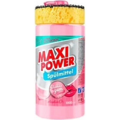 Maxi Power Prostriedok na umývanie riadu Bubble Gum s hubkou 1 l