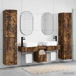 vidaXL Комплект мебели за баня 5 бр. Опушен дъб 33 x 34, 5 x 160 см (3406018)