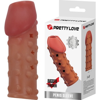 Пенис ръкав, стимулиращ и удебеляващ, 19, 8см. - Pretty Love Triff Brown (DEBRA01867)