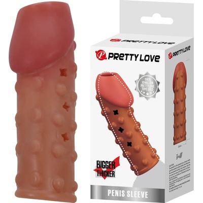 Пенис ръкав, стимулиращ и удебеляващ, 19, 8см. - Pretty Love Triff Brown (DEBRA01867)