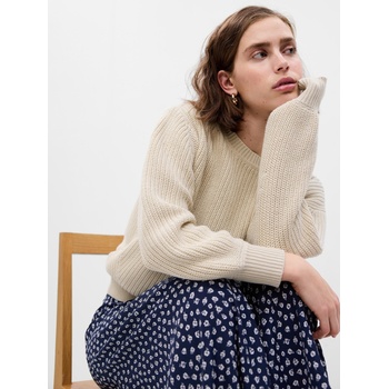 GAP Плетен къс пуловер GAP GAP | Byal | ЖЕНИ | XXL