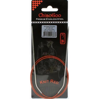 ChiaoGoo Knit Red ergonomické fixní kruhové jehlice 80 Cm 2,5mm – Sleviste.cz