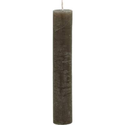 Hnědá úzká krátká svíčka Short dinner coffee - Ø 2 *11cm / 4h - Chic Antique