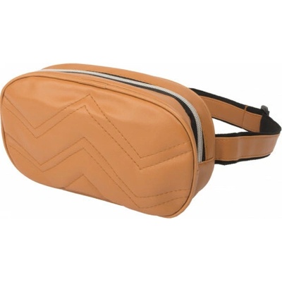 Trendy design unisex čelenky Fanny pack s kovovým zipem hnědá PU