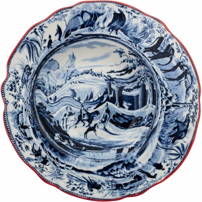 Seletti Hlboký tanier DIESEL CLASSICS ON ACID ARABIAN 25 cm modrý porcelán