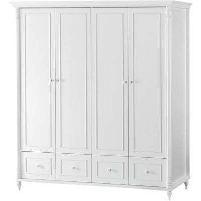 Carmen Четирикрилен детски гардероб с чекмеджета nil - бял