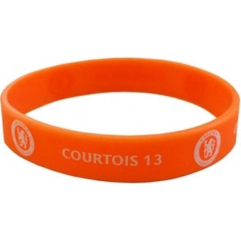 CurePink náramek silikonový Chelsea FC Courtois oranžový E30silCHCO