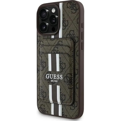GUESS Калъф Guess 4G Stripes с портфейл Magsafe за iPhone 16 Pro Max кафяв (3666339342593)