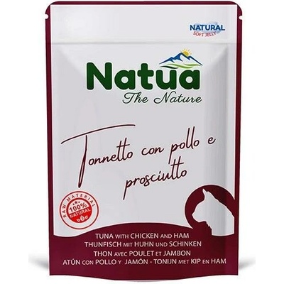 Natua Cat Adult Tuňák, kuřecí a šunkové filety 70 g