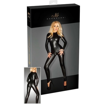 Noir - Shiny, long sleeve overall black