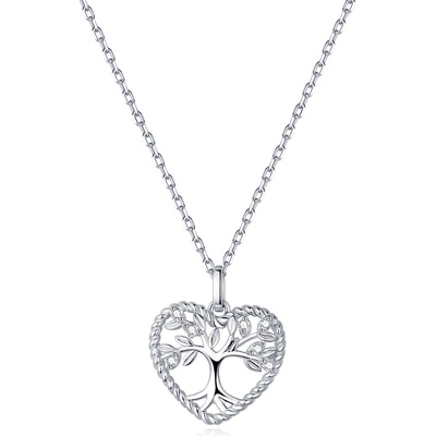 Olivie Strieborný náhrdelník strom života v srdci 5012