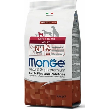 MONGE Mini Jahňacie s ryžou a so zemiakmi 2,5 kg