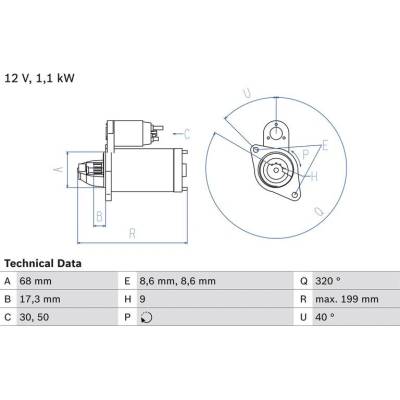 BOSCH 0 986 023 660 Startér (0986023660)