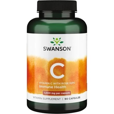 Swanson Vitamin C with Rose Hips, 1000 mg, 90 капсули, Swanson (SW1054)