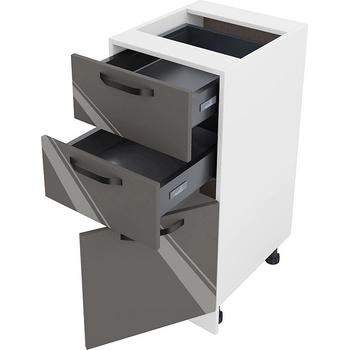 ИРИМ Долен кухненски шкаф Сити БФ-Антрацит гланц-05-53 десен 40 см