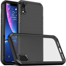 Pouzdro Ipaky nárazuvzdorné poloprůhledné se vzorem karbonových vláken iPhone XR - černé