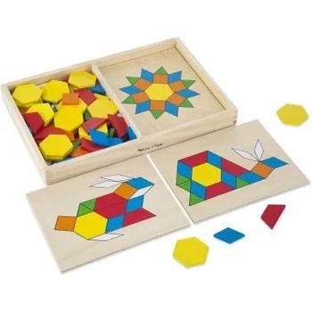 Melissa & Doug - Дървена мозайка с шаблони - Многоцветна (10029)