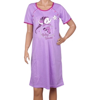 Image 1 of Нощница за кърмачки в лилаво със слонче и точки