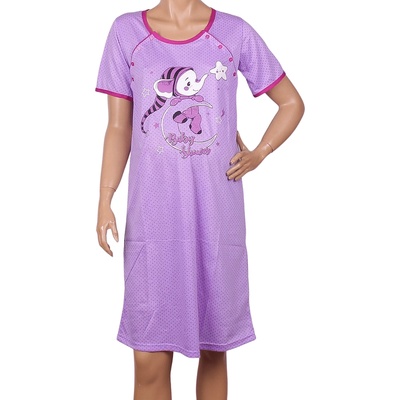 Нощница за кърмачки в лилаво със слонче и точки