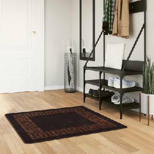 vidaXL Каса за килим MARSA Черно 100 x 100 cm Полиестер и PVC (42023292)