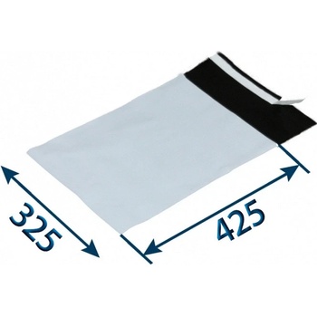 Obálka plastová samolepiaca bielo-čierna 325x425, hr. 0,06 - 100 ks