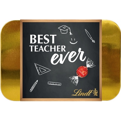 Lindt Lindor Best Teacher Ever Zlatá plechovka praliniek 200 g