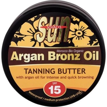 Vivaco Sun Argan Bronz Oil Tanning Butter SPF15 масло за тен с арганово масло за бърз тен 200 ml