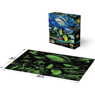 PRIME 3D Svietiace puzzle Žraločia vody 500 ks