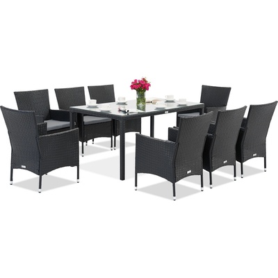 Garden Point Milan/Grenada 8 Garden Point антрацит техноратан градински мебели (GAP1393-8)