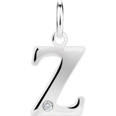 Šperky Eshop Diamantový přívěsek ze stříbra velké písmeno Z kulatý briliant X23.03