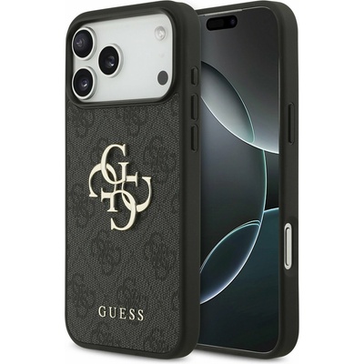 GUESS PU 4G Metal Logo Задний Чехол за iPhone 17 Pro Max Grey Guess | Siv | МЪЖЕ | UNI