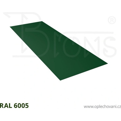 Brons Rovinný plech 700 x 2000 mm tmavě zelená