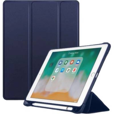 флип калъф с функция за сън / събуждане и място за Apple Pencil за iPad 9, 7" (2017/2018) / Air 1 / 2 / Pro 9, 7" - тъмносиня (8825)