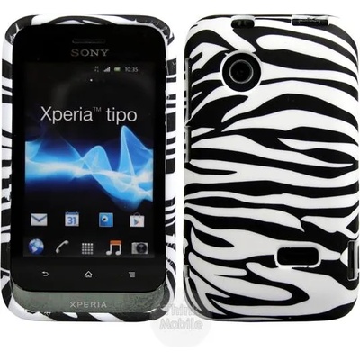 Sony Xperia tipo ST21i Zebra Style Силиконов Калъф + Протектор